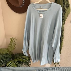 FREE PEOPLE OVERSIZED WAFFLE TOP